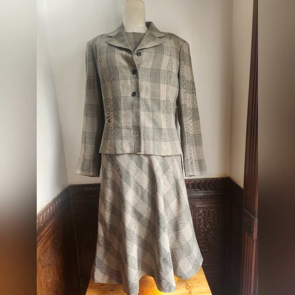 VTG ISAAC MIZRAHI Plaid 2 pc dress suit Size 10